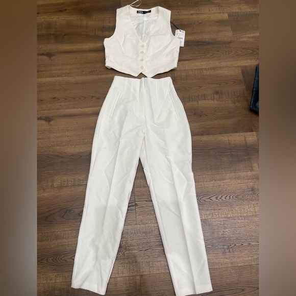 Zara Pants - Zara Chic White Women's Pantsuit